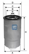 Фильтр топливный UFI 24.H2O.05