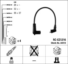 Провода зажигания высоковольтные комплект NGK 44318