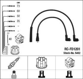 Провода зажигания высоковольтные комплект NGK 5402