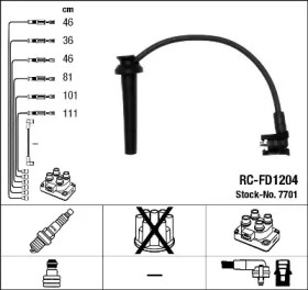 Провода зажигания высоковольтные комплект NGK 7701