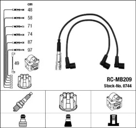 Провода зажигания высоковольтные комплект NGK 0744