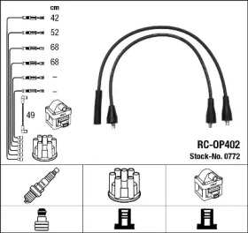 Провода зажигания высоковольтные комплект NGK 0772
