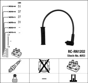 Провода зажигания высоковольтные комплект NGK 4053