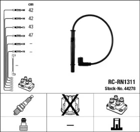 Провода зажигания высоковольтные комплект NGK 44278