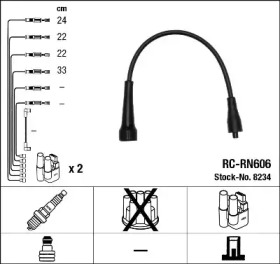 Провода зажигания высоковольтные комплект NGK 8234