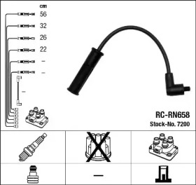 Провода зажигания высоковольтные комплект NGK 7200