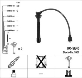 Провода зажигания высоковольтные комплект NGK 1801