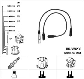 Провода зажигания высоковольтные комплект NGK 0961