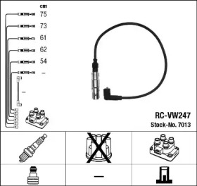 Провода зажигания высоковольтные комплект NGK 7013