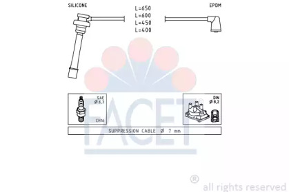 Провода зажигания комплект FACET 4.9278