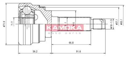 ШРУС напіввісі комплект KAMOKA 7052