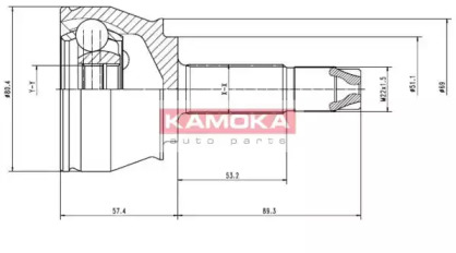 ШРУС напіввісі комплект KAMOKA 7136