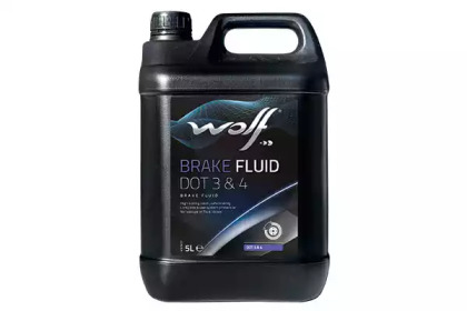 Тормозная жидкость BRAKE FLUID DOT3 DOT4 5л WOLF 8311482
