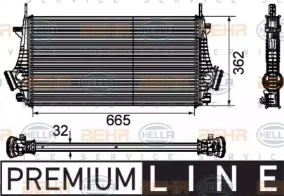 Інтеркулер наддуву повітря HELLA 8ML 376 746-481
