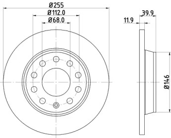 Тормозной диск HELLA 8DD 355 107-551