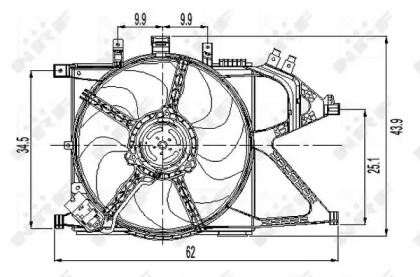 Вентилятор охлаждения двигателя NRF 47011