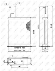 Радіатор опалення салону NRF 52066
