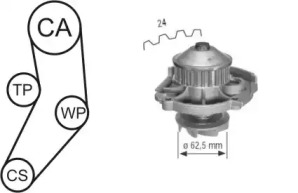 Ремкомплект ГРМ с водяным насосом AIRTEX WPK-161602