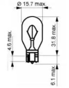 Лампа 12V 16W W16W W2.1x9.5d SCT 202402