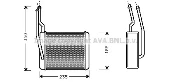 Радиатор отопителя салона AVA FD6272
