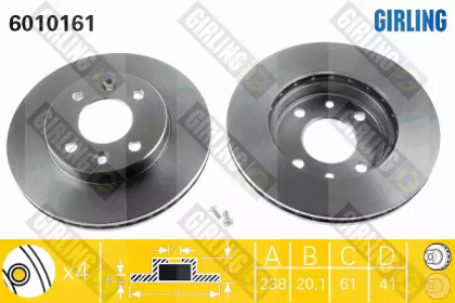 Диск тормозной GIRLING 6010161