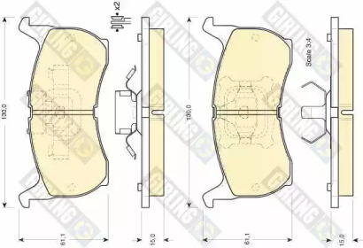 Комплект тормозных колодок GIRLING 6103549