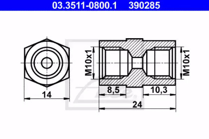 Адаптер тормозного трубопровода ATE 03.3511-0800.1