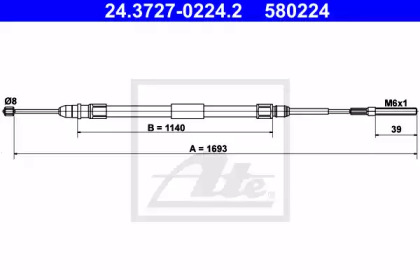 Трос стояночного тормоза ATE 24.3727-0224.2