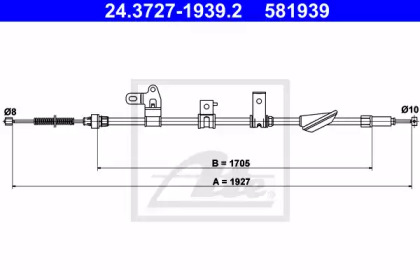 Трос стояночного тормоза ATE 24.3727-1939.2