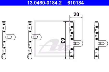 Ремкомплект тормозных колодок ATE 13.0460-0184.2