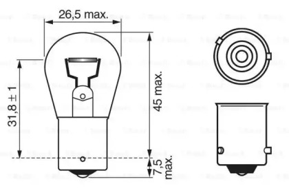 Лампа PY21W 24В Trucklight Heavy Duty BOSCH 1987302502