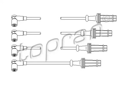 Провода зажигания высоковольтные комплект HANS PRIES/TOPRAN 721506