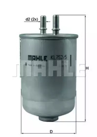 Фильтр топливный MAHLE KL 752/5D