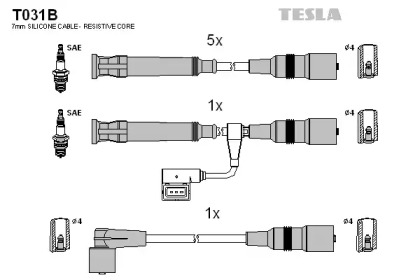 Провода зажигания высоковольтные комплект TESLA T031B
