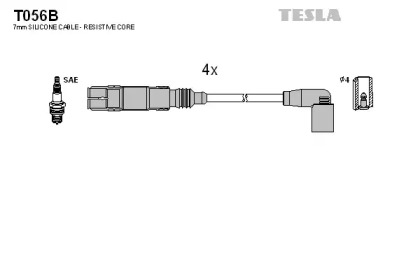 Провода зажигания высоковольтные комплект TESLA T056B