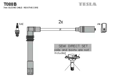 Провода зажигания высоковольтные комплект TESLA T088B