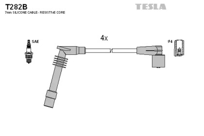 Провода зажигания высоковольтные комплект TESLA T282B