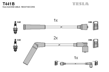 Провода зажигания высоковольтные комплект TESLA T441B