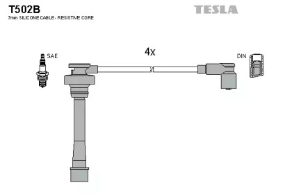 Провода зажигания высоковольтные комплект TESLA T502B
