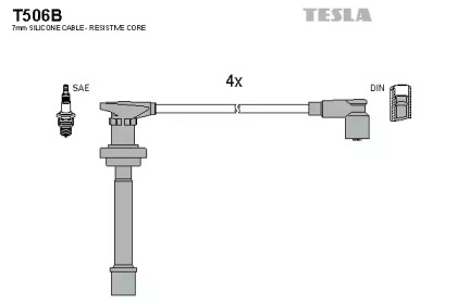 Провода зажигания высоковольтные комплект TESLA T506B