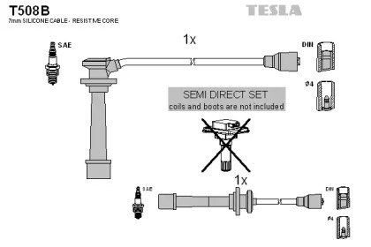 Провода зажигания высоковольтные комплект TESLA T508B