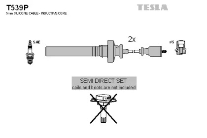 Провода зажигания высоковольтные комплект TESLA T539P