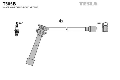 Провода зажигания высоковольтные комплект TESLA T585B
