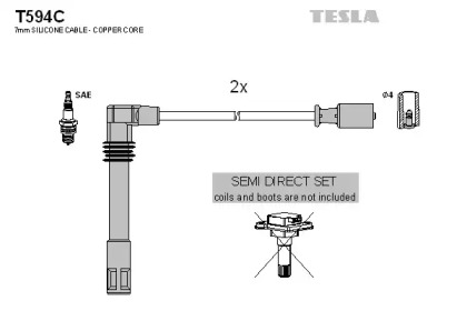 Дроти запалювання високовольтні комплект TESLA T594C