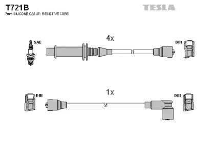 Комплект электропроводки TESLA T721B