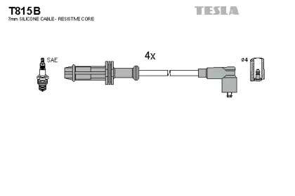 Провода зажигания высоковольтные комплект TESLA T815B