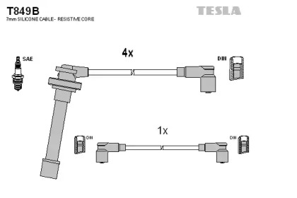 Дроти запалювання високовольтні комплект TESLA T849B