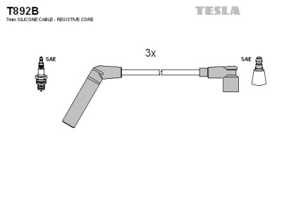 Провода зажигания высоковольтные комплект TESLA T892B