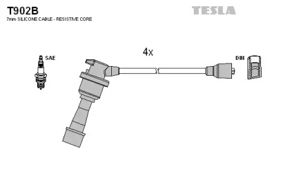 Провода зажигания высоковольтные комплект TESLA T902B