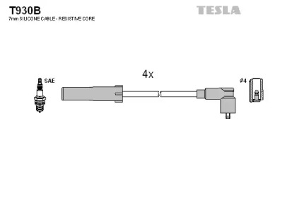 Провода зажигания высоковольтные комплект TESLA T930B